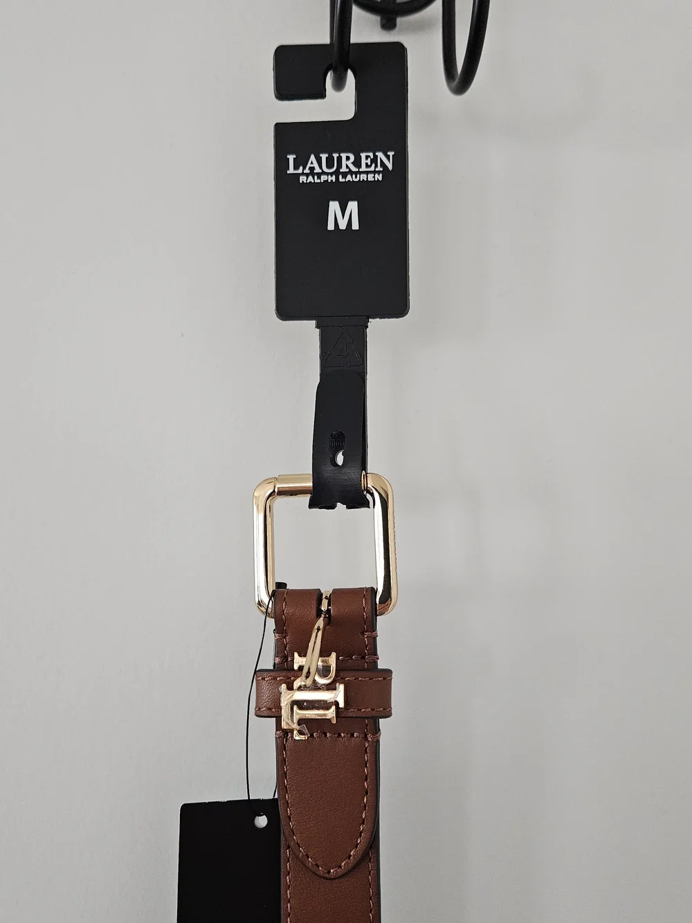 NWT Women\'s Lauren Ralph Lauren Logo-Keeper Leather Skinny Belt Size XL Logo-Keeper Skinny Leather Belt for Women | Ralph Lauren® PA main image 3